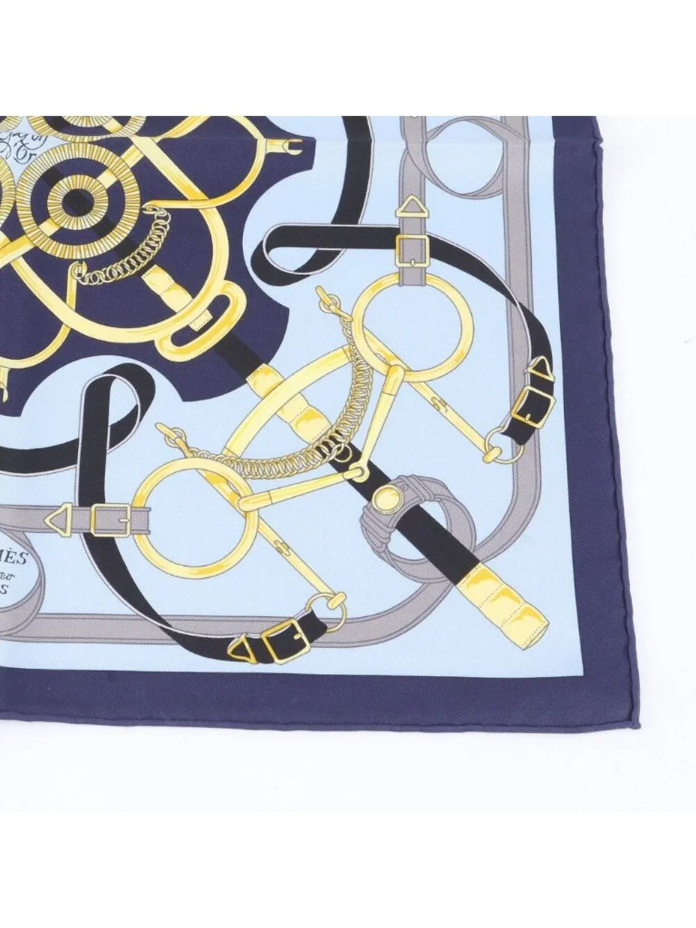 Hermes Tagged Carre Eperon D'or Yellow Gold Spurs Silk 100% Scarf